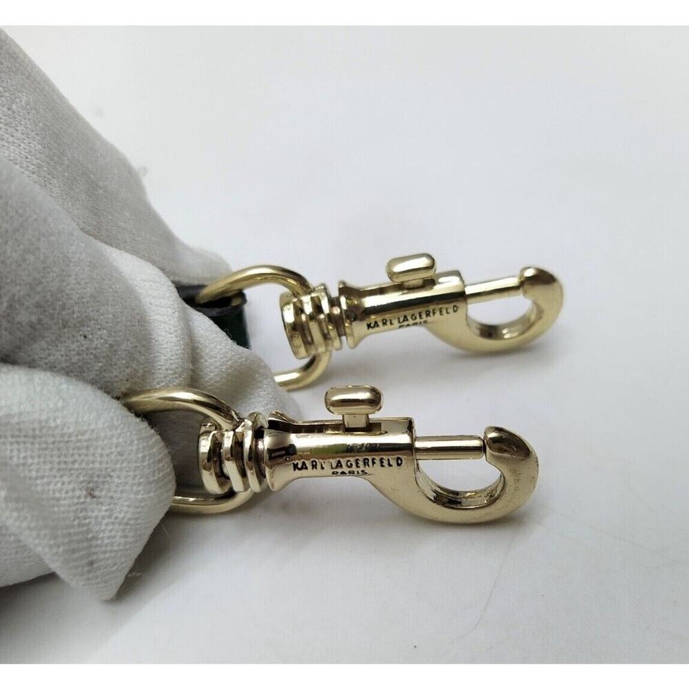 Karl Lagerfeld Replacement Strap Green Leather Gold-tone Spring Trigger Hook - Picture 9 of 11